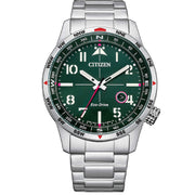 Citizen Aviator BM7551-84X - bracciale e cassa acciaio - quadrante verde militare